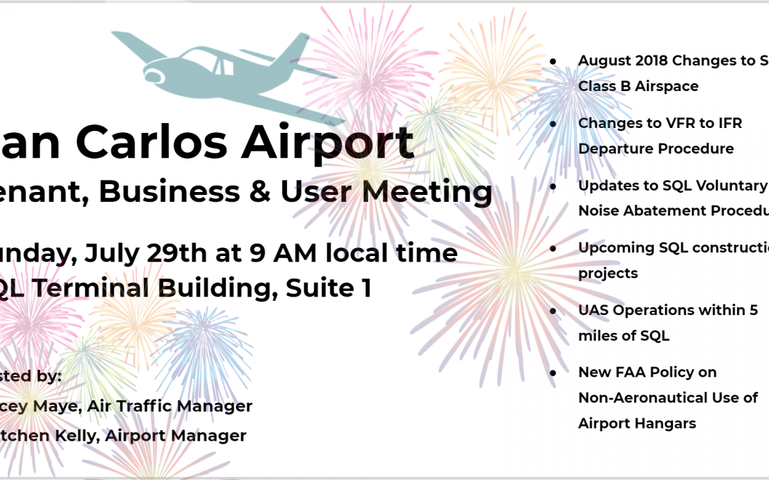 9AM Sun. 7/29/18: Tenant, Business, User Meeting at SQL Terminal