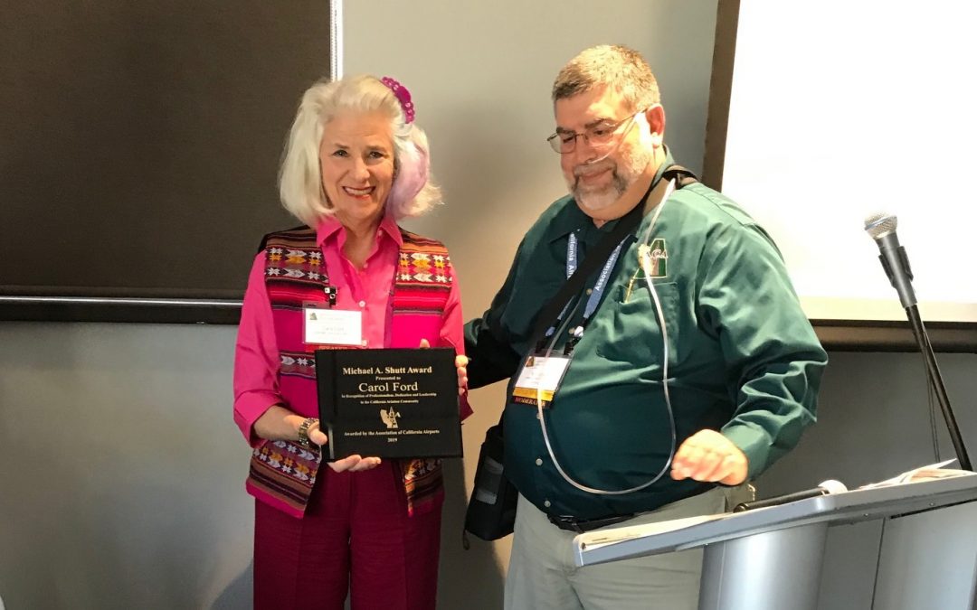 Carol Ford Receives Michael A. Shutt Award From Association of California Airports